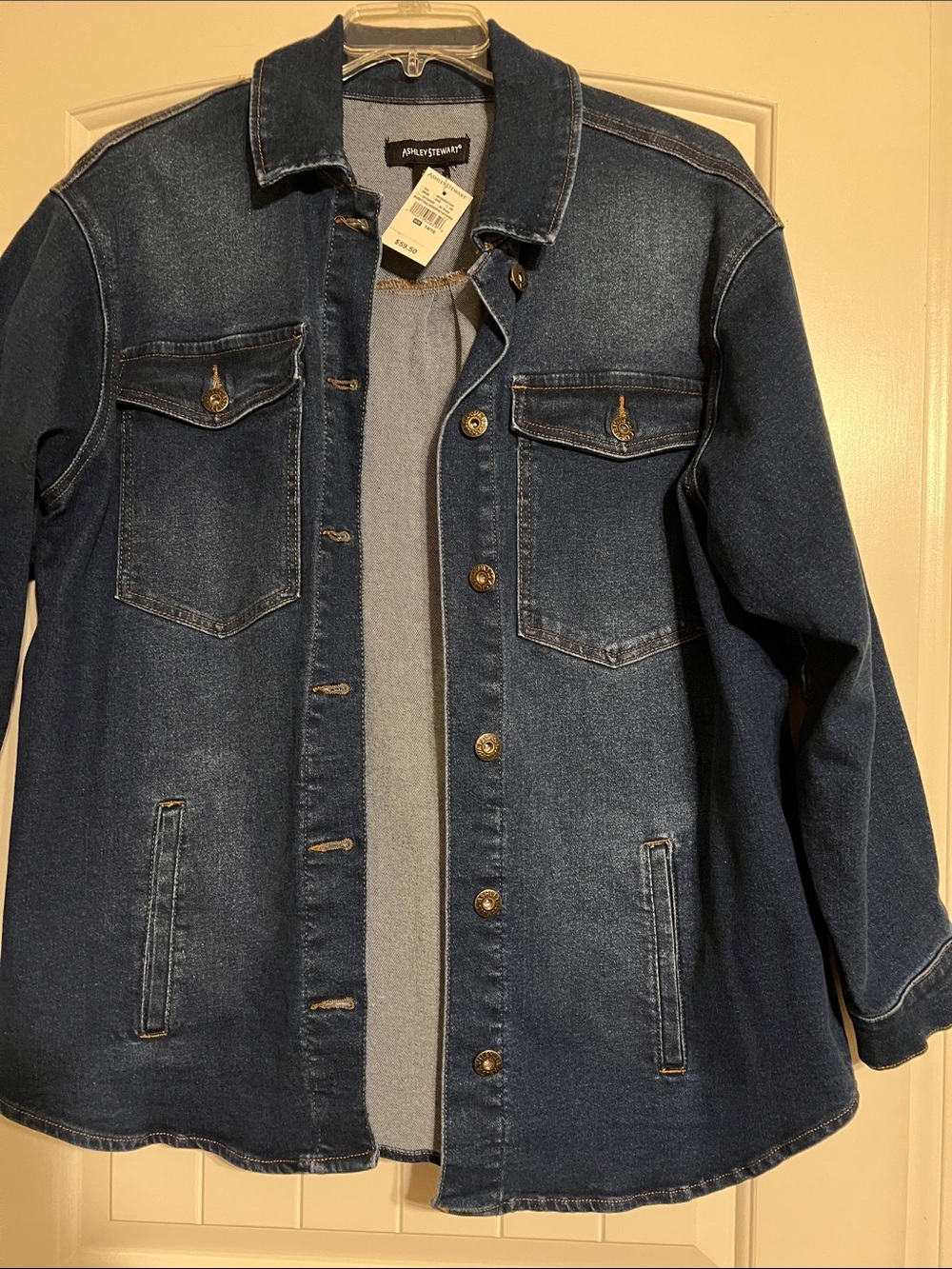 Ashley Stewart Dark Blue Denim Jean Jacket